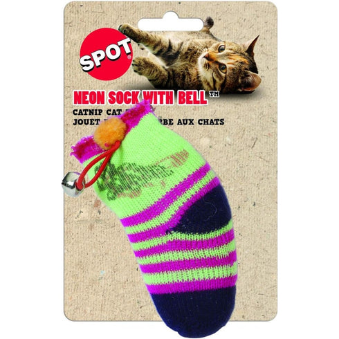 Spot Ethical Neon Sock With Catnip & Bell 5" Poudre Pet & Feed Supply 2