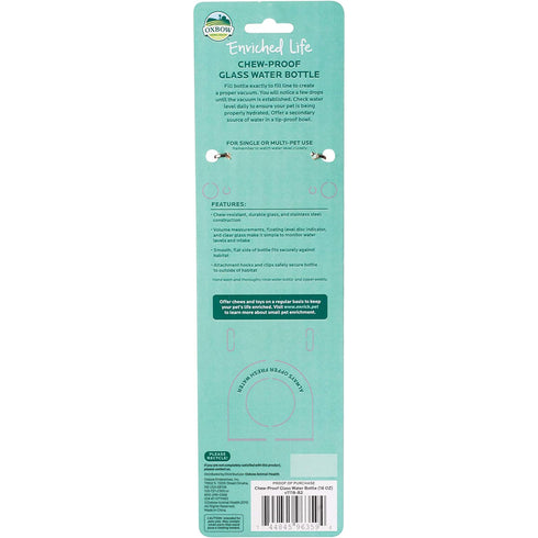 Oxbow Enriched Life Chew Proof Water Bottle Medium 16oz - Poudre Pet and Feed Supply