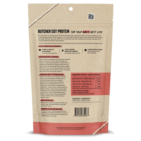 Vital Essentials Freeze-Dried Chicken Hearts Dog Treats 3.75 oz - Poudre Pet and Feed Supply