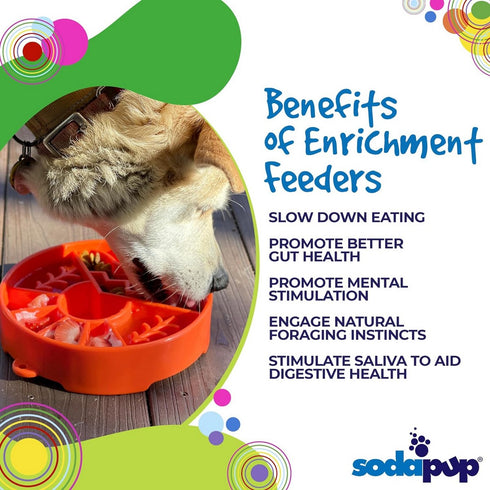 SodaPup Great Outdoors eBowl Enrichment Slow Feeder Orange Bowl for Dogs - Poudre Pet and Feed Supply