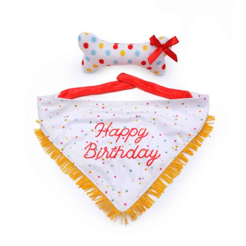 Zippy Paws Birthday Bandana and Bone 2-Pack - Poudre Pet & Feed Supply 3