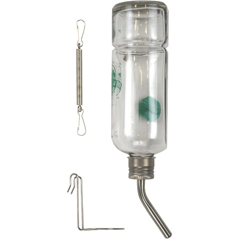 Oxbow Enriched Life Chew Proof Glass Water Bottle Small 8oz - Poudre Pet and Feed Supply