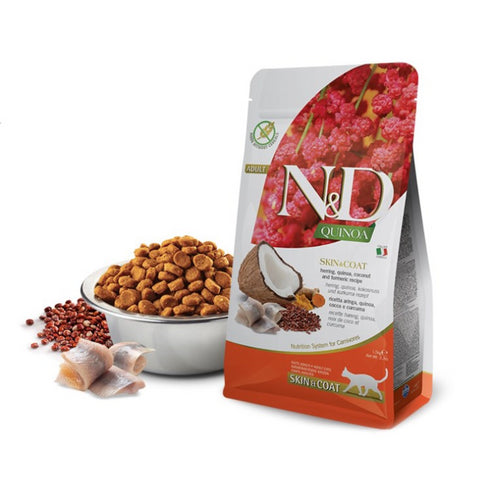 Farmina N&D Quinoa Functional Skin & Coat Dry Cat Food - Herring - 11lb