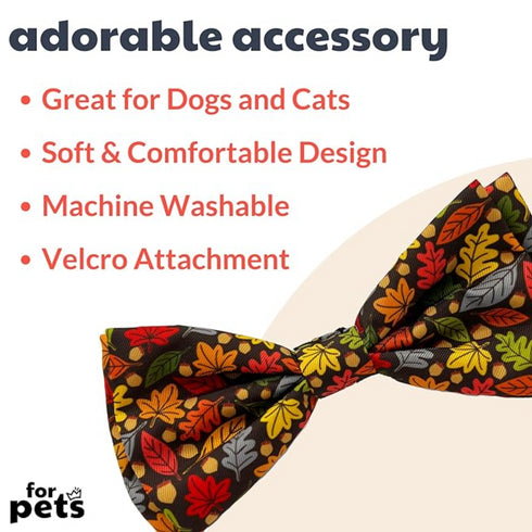 Huxley & Kent Leaves & Nuts Bow Tie for Dogs & Cats 4" - Poudre Pet and Feed Supply