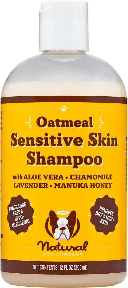 Natural Dog Company Oatmeal Sensitive Skin Shampoo For Dogs 12oz - Poudre Pet and Feed Supply