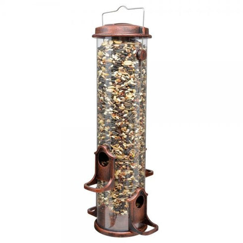 Gold Crest Standard Seed Tube Feeder Antique Copper - Poudre Pet & Feed Supply 2
