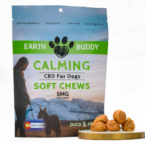 Earth Buddy Calming Chews for Dogs – Duck & Apple 5mg 4.5oz - Poudre Pet and Feed Supply
