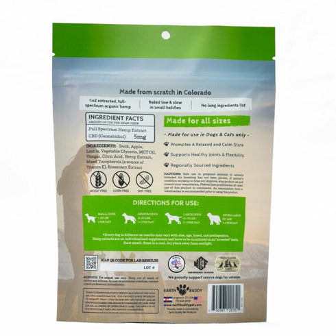Earth Buddy Calming Chews for Dogs – Duck & Apple 5mg 4.5oz - Poudre Pet and Feed Supply