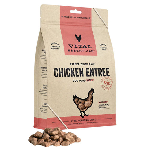 Vital Essentials Freeze Dried Chicken Nibs Dog Food 14oz - Poudre Pet and Feed Supply