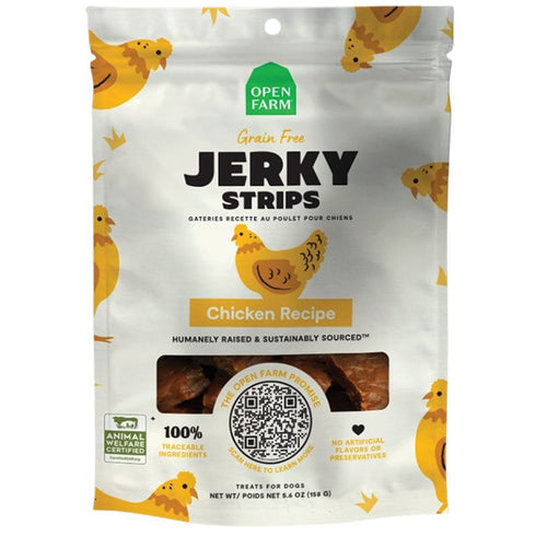 Open Farm Grain-Free Chicken Jerky Strips Dog Treats 5.6oz - Poudre Pet and Feed Supply