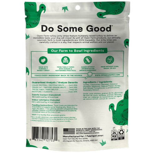 Open Farm Grain-Free Turkey Jerky Strips Dog Treats 5.6oz - Poudre Pet and Feed Supply