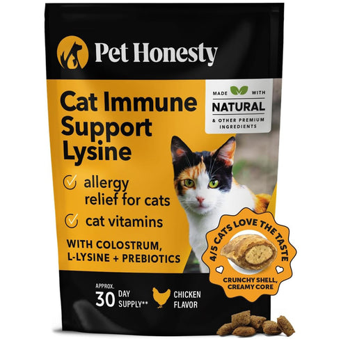 Pet Honesty Immune Support Lysine Chicken Cat Treats 3.7oz poudrefeed.com