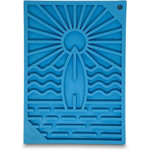 SodaPup Cat & Dog Surf's Up Design eMat Enrichment Lick Mat Small Blue - Poudre Pet and Feed Supply