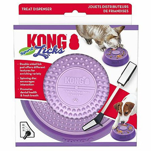 KONG Licks Spinz Disc Double Sided Small Slow Feeder Dog or Cat Toy - Poudre Pet and Feed Supply