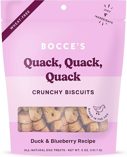 Bocce's Bakery Quack Quack Quack Crunchy Biscuits Dog 5 oz