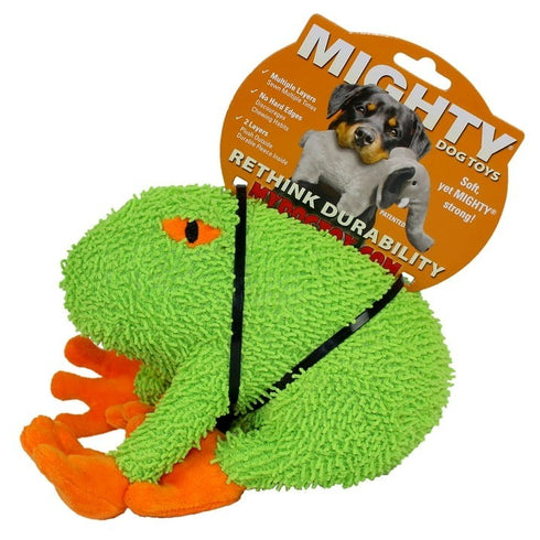 Tuffy's Mighty Microfiber Frog Squeaker Dog Toy