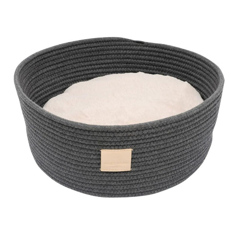 FuzzYard Life Rope Basket Bed Slate Grey Poudre Pet & Feed Supply