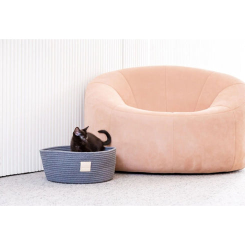 FuzzYard Life Rope Basket Bed Slate Grey Poudre Pet & Feed Supply 2