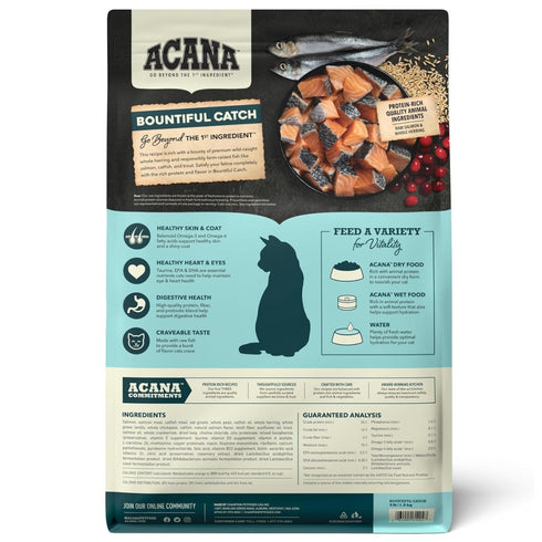 Acana Bountiful Catch Dry Cat Food - Salmon & Herring - 4lb Bag