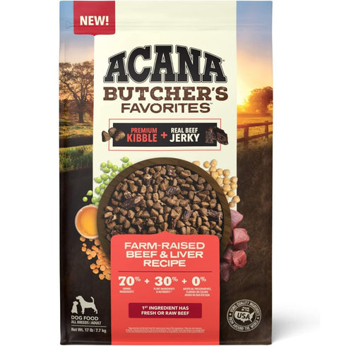 Acana Butcher's Favorites Farm-Raised Beef & Liver Dry Dog Food 17lb - Poudre Pet & Feed Supply