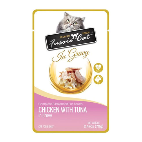 Fussie Cat Tuna with Chicken in Gravy Pouch 2.47oz poudrefeed.com