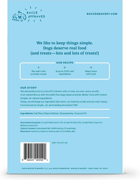 Bocce's Bakery Daily Support Hip Aid Peanut Butter Recipe Dog Treat, 12 oz