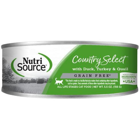 NutriSource Grain Free Country Select Duck Turkey Quail Cat Food 5.5oz poudrefeed.com