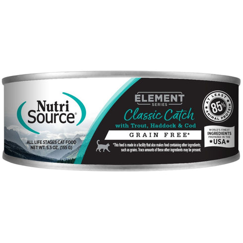 NutriSource Classic Catch Grain Free Trout Haddock & Cod Cat Food 5.5oz poudrefeed.com