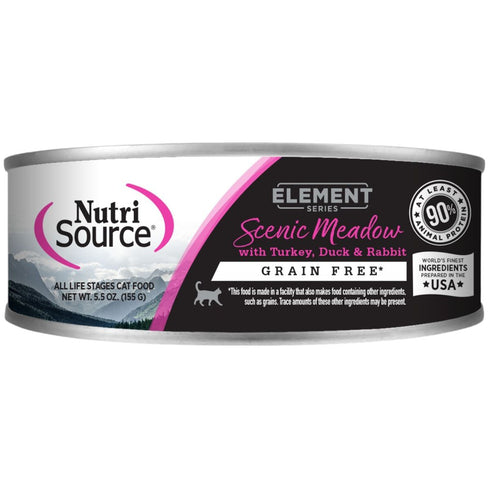NutriSource Scenic Meadow Grain Free Turkey Duck & Rabbit Cat Food 5.5oz poudrefeed.com