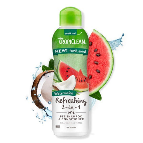 TropiClean Watermelon Refreshing 2-in-1 Pet Shampoo & Conditioner 20oz Poudre Pet & Feed Supply 3