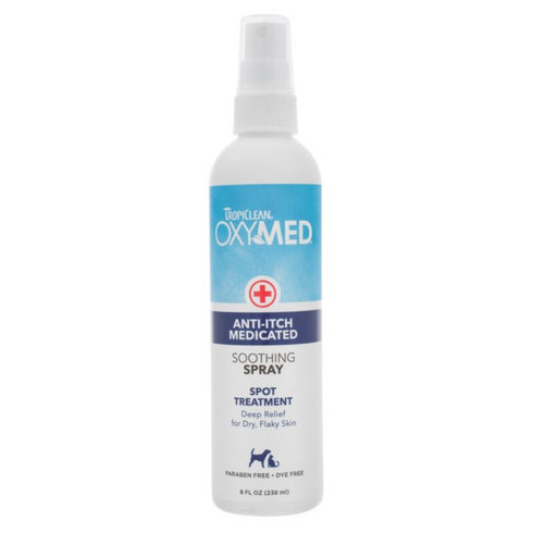 Tropiclean Oxy Med Anti Itch Medicated Soothing Spray Cat & Dog 8oz