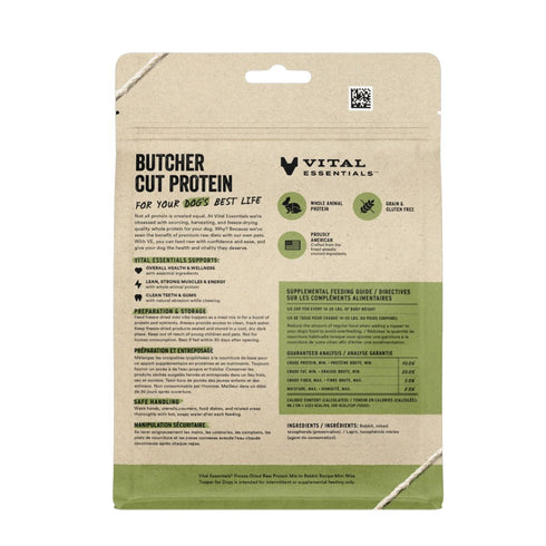 Vital Essentials Freeze Dried Topper Rabbit Mini Nibs For Dogs 18oz Poudre Pet & Feed Supply 2