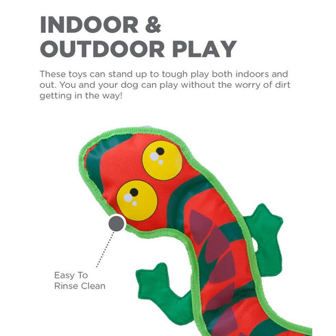 Outward Hound Fire Biterz Gecko Plush Interactive Dog Toy Orange Large - Poudre Pet & Feed Supply 3