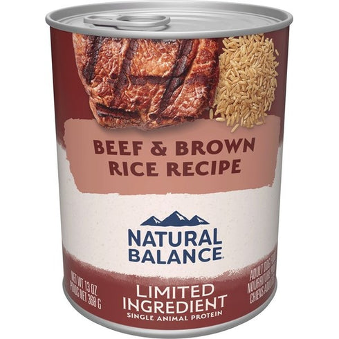 Natural Balance LID Beef & Brown Rice Recipe Wet Dog Food 13oz Poudre Pet & Feed Supply