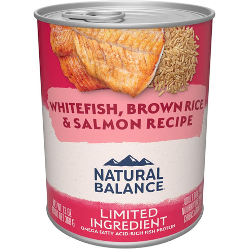 Natural Balance L.I.D. Whitefish Brown Rice & Salmon Wet Cat Food 13oz Poudre Pet & Feed Supply
