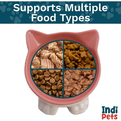 Inipets Pawsome Pottery Cat Face Pink Bowl - Poudre Pet & Feed Supply 4