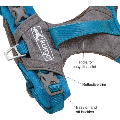 Kurgo Journey Air Dog Harness Blue Medium - Poudre Pet & Feed Supply 4
