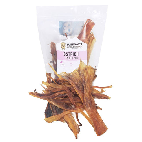 Natural Dog Company Ostrich Tendon Mix Dog Treats 6oz Poudre Pet & Feed Supply