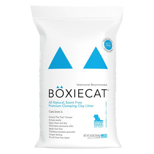 Boxiecat Unscented Natural Clumping Clay Cat Litter 40lb - Poudre Pet & Feed Supply