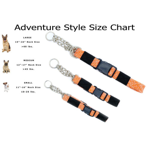Euro-Dog Adventure Style Climbing Rope Martingale Dog Collar Small Orange Sunrise 2