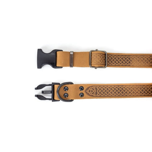 EuroDog Celtic Sport Khaki Leather Dog Collar - Poudre Pet & Feed Supply 2