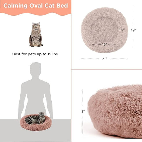 Best Friends by Sheri Cat Donut Bed - Dusty Rose