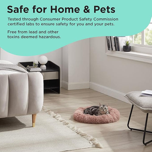 Best Friends by Sheri Cat Donut Bed - Dusty Rose