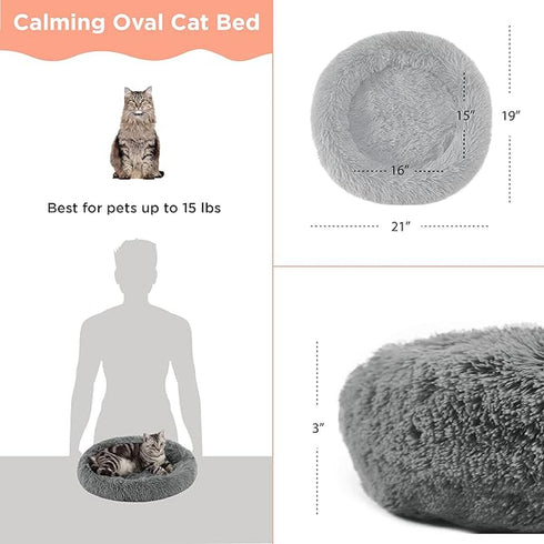 Best Friends by Sheri Cat Donut Bed - Grey