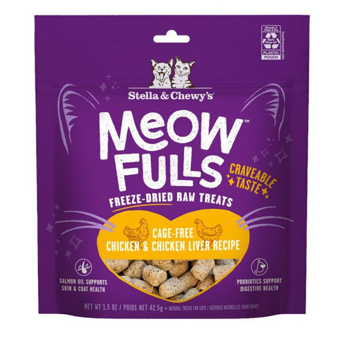 Stella & Chewys Meofulls Chicken & Chicken Liver Freeze Dried Cat Treats 1.5oz - Poudre Pet & Feed Supply