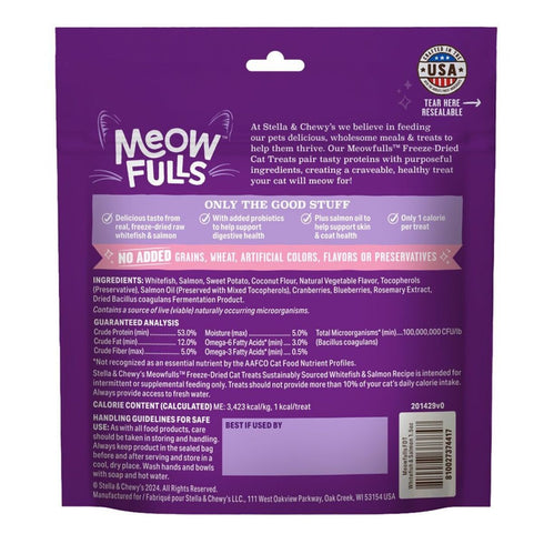 Stella & Chewys Meofulls Whitefish Salmon Freeze Dried Cat Treats 1.5oz - Poudre Pet & Feed Supply 2