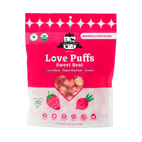 Lord Jameson Sweet Beat Love Puffs Organic Dog Treats 4oz - Poudre Pet & Feed Supply