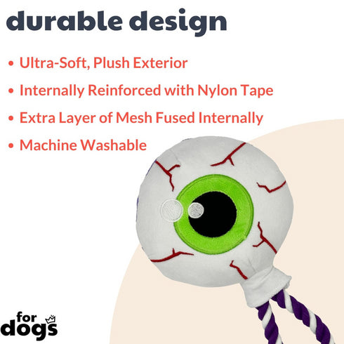 Huxley & Kent Eyeball Safety Pop Halloween Fall Power Plush Dog