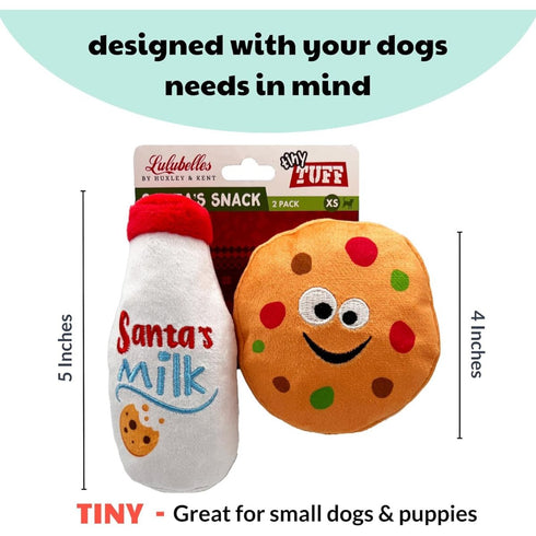 Huxley & Kent Tiny Tuff Santa's Snack 2Pk Dog Toys