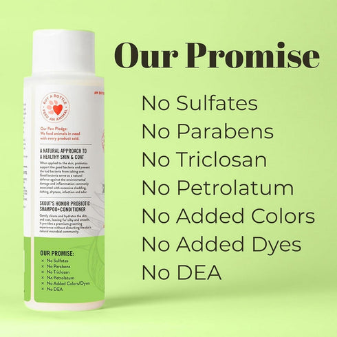 Skout's Honor Probiotic Shampoo & Conditioner Coconut 16oz - Poudre Pet & Feed Supply 3